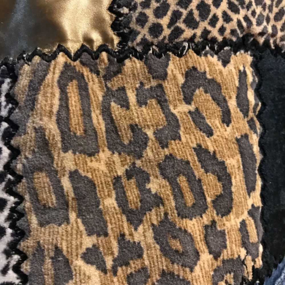 Denim Jean Jacket Cheetah Print Large Designer Boutique Final Sale - Picture 6 of 16